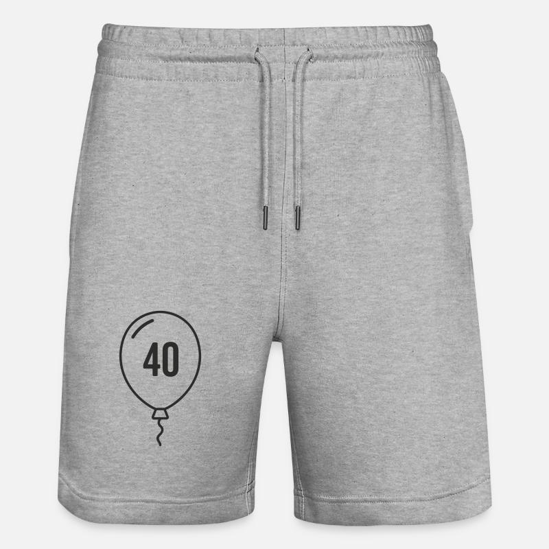 Ballon numéro 40 – Conception ronde d’anniversaire - Short de jogging bio TRAINER Stanley/Stella unisexe - gris chiné