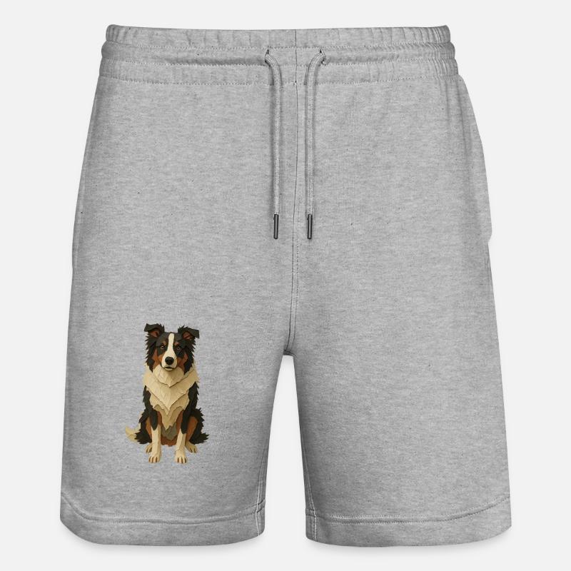 Geschichteter Papiercollie - Stanley/Stella Unisex Bio Joggingshorts Trainer - Grau meliert