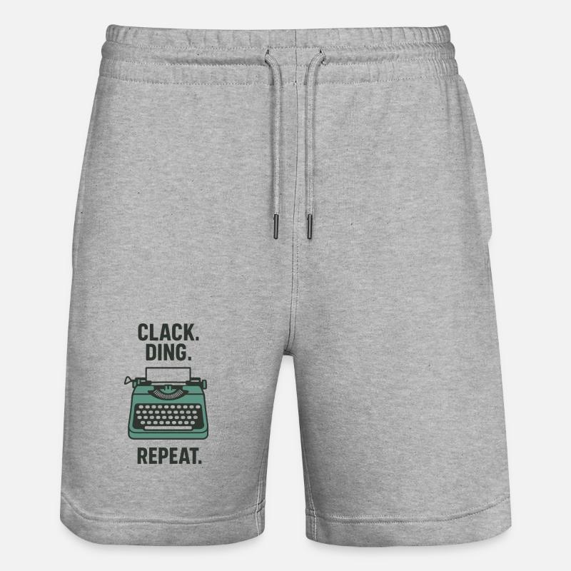 Klack Ding Repeat | Machine à écrire - Short de jogging bio TRAINER Stanley/Stella unisexe - gris chiné