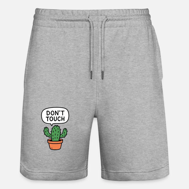Dessin animé Ne Touche Pas au Cactus - Short de jogging bio TRAINER Stanley/Stella unisexe - gris chiné