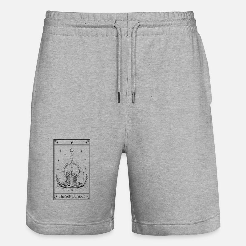 Burnout doux | Carte de tarot - Short de jogging bio TRAINER Stanley/Stella unisexe - gris chiné