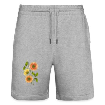 Fleur - Short de jogging bio TRAINER Stanley/Stella unisexe - gris chiné - Devant - Nik (191cm) & Marisol (170cm)