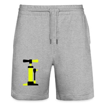 Bicycle Air Pump Graphic - Stanley/Stella Trainer Unisex Organic Jogging Shorts - heather grey - Front - Nik (191cm) & Marisol (170cm)
