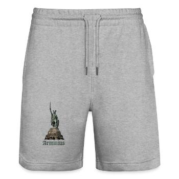 Arminius Germanic Hero - Stanley/Stella Unisex Bio Joggingshorts Trainer  - Grau meliert - Vorne - Nik (191cm) & Marisol (170cm)