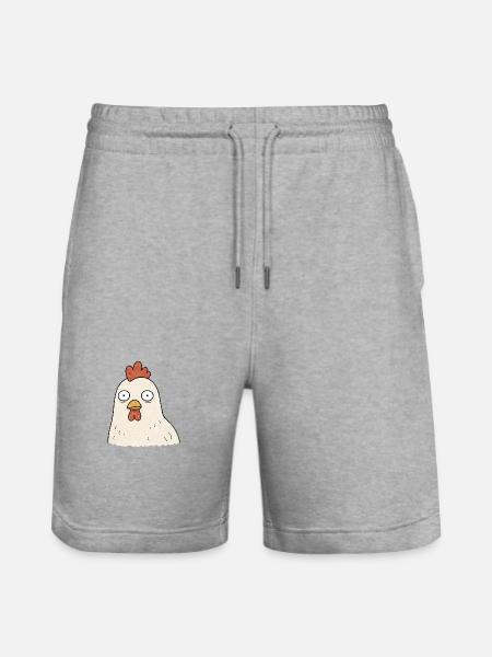 TINY ACTIVISTS | Chicken - Stanley/Stella Trainer Unisex Organic Jogging Shorts - heather grey