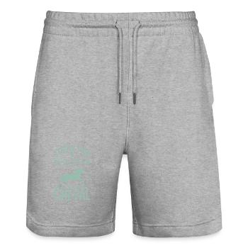 Ich kann kein Pferd haben - Stanley/Stella Unisex Bio Joggingshorts Trainer  - Grau meliert - Vorne - Nik (191cm) & Marisol (170cm)