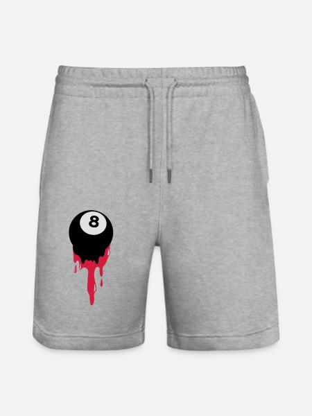 saignements huit 8 balle de billard ou au snooker - Short de jogging bio TRAINER Stanley/Stella unisexe - gris chiné
