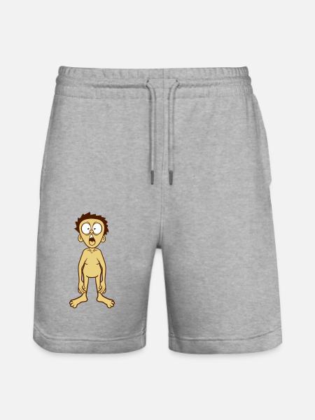 alasti peloissaan pelästynyt järkytys poika - Stanley/Stella Trainer unisex luomu-collegeshortsit - harmaasävyinen