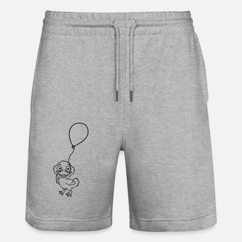 Happy DuckLing Balloon Comic - Short de jogging bio TRAINER Stanley/Stella unisexe - gris chiné