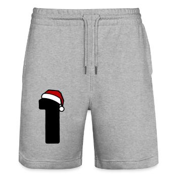 1 numéro de Noël - Short de jogging bio TRAINER Stanley/Stella unisexe - gris chiné - Devant - Nik (191cm) & Marisol (170cm)