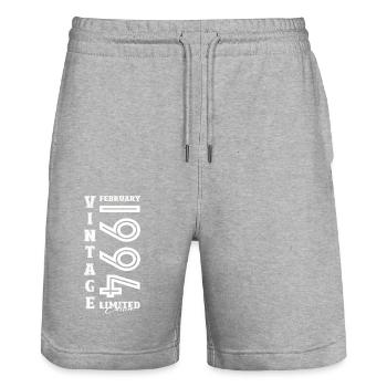 30. Geburtstag Mann Februar Jahrgang 1994 Vintage - Stanley/Stella Unisex Bio Joggingshorts Trainer  - Grau meliert - Vorne - Nik (191cm) & Marisol (170cm)