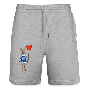ostern Osterhase - Stanley/Stella Unisex Bio Joggingshorts Trainer  - Grau meliert - Vorne - Nik (191cm) & Marisol (170cm)