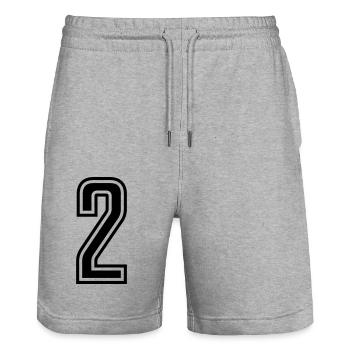 2 - Stanley/Stella Unisex Bio Joggingshorts Trainer  - Grau meliert - Vorne - Nik (191cm) & Marisol (170cm)