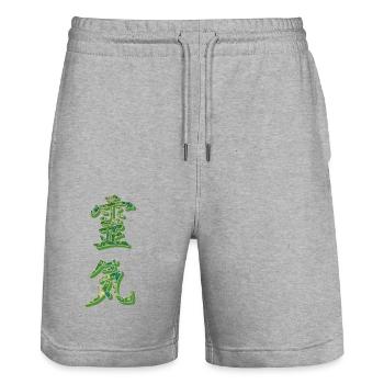 reiki japanisch e 270 - Stanley/Stella Unisex Bio Joggingshorts Trainer  - Grau meliert - Vorne - Nik (191cm) & Marisol (170cm)
