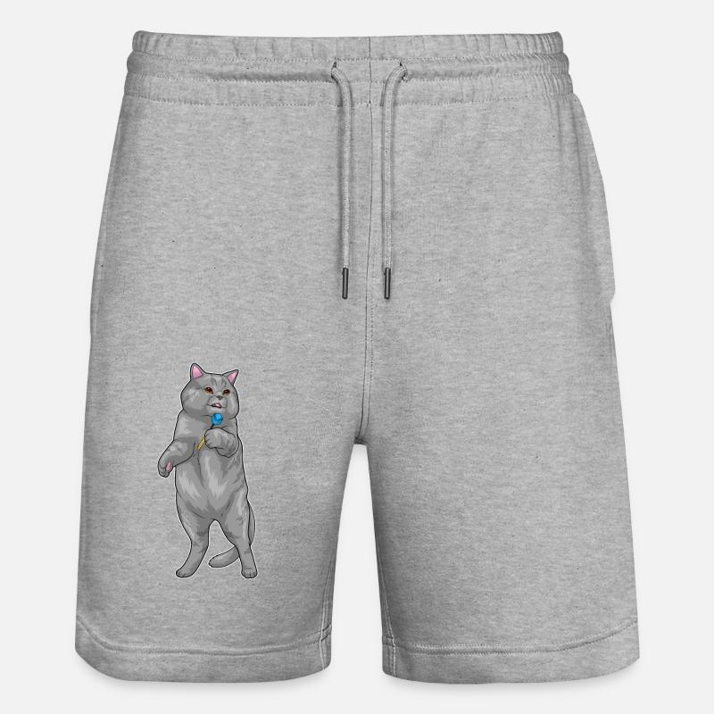 Cat Dart Dart - Short de jogging bio TRAINER Stanley/Stella unisexe - gris chiné