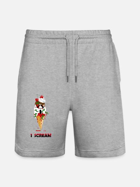 Eis Halloween - Stanley/Stella Unisex Bio Joggingshorts Trainer - Grau meliert