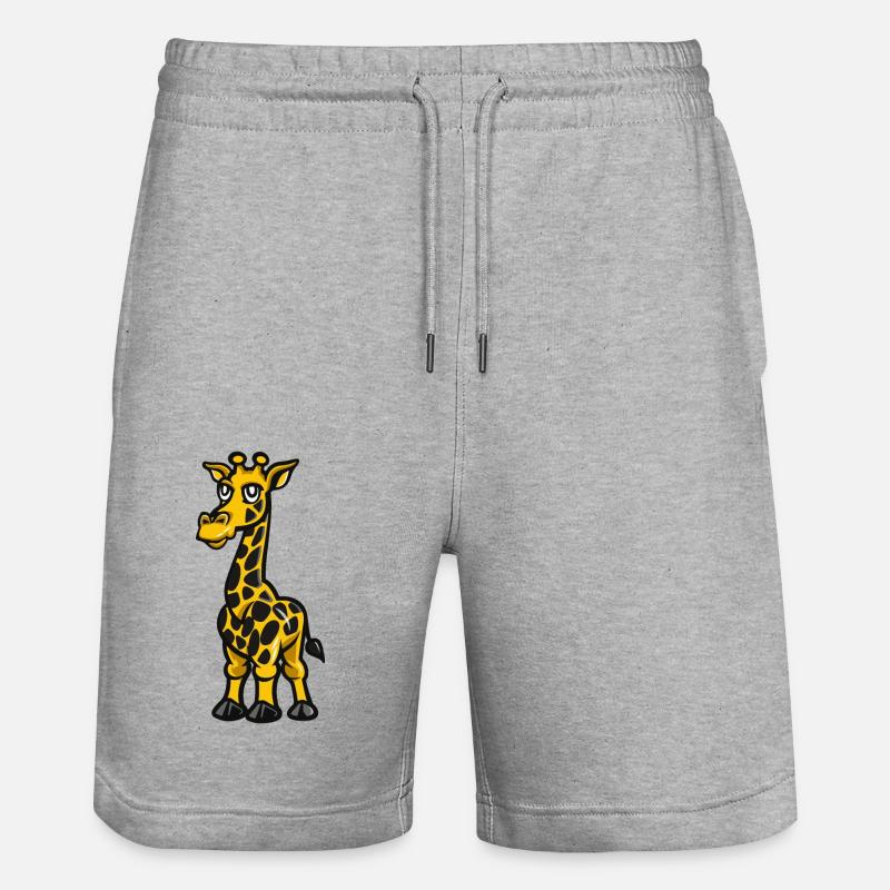 Giraffe Comic - Stanley/Stella Unisex Bio Joggingshorts Trainer  - Grau meliert