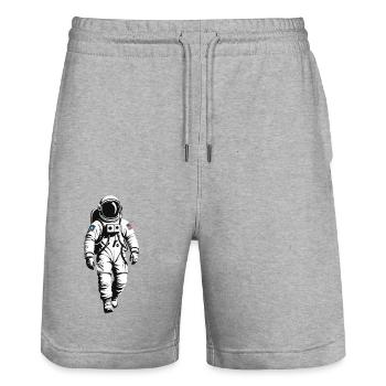Astronaut - Profession Design Sticker - Stanley/Stella Trainer Unisex Organic Jogging Shorts - heather grey - Front - Nik (191cm) & Marisol (170cm)