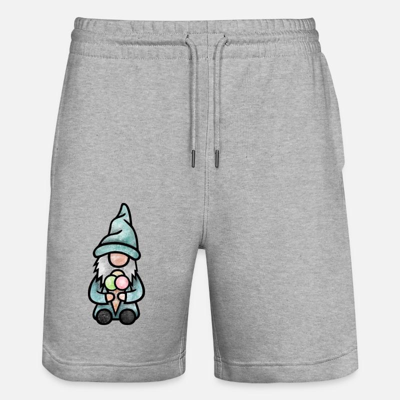Wichtel mit Eis - Stanley/Stella Unisex Bio Joggingshorts Trainer  - Grau meliert