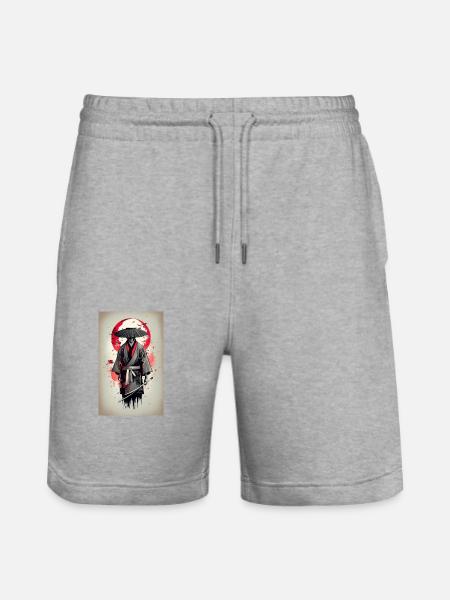 Medieval Japanese Poster - Stanley/Stella Trainer Unisex Organic Jogging Shorts - heather grey