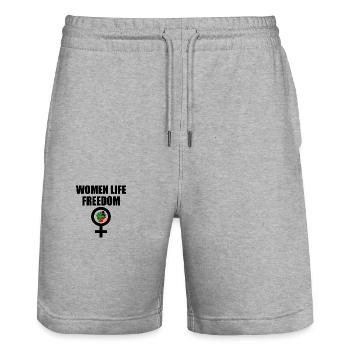 Women life freedom - Short de jogging bio TRAINER Stanley/Stella unisexe - gris chiné - Devant - Nik (191cm) & Marisol (170cm)