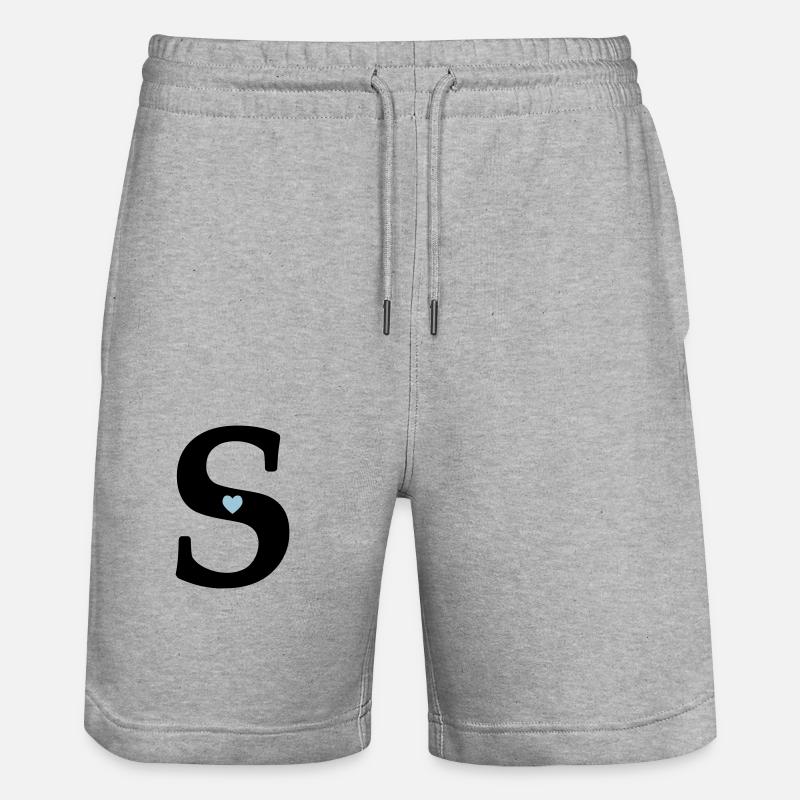 Lettre S Lettre initiale - Short de jogging bio TRAINER Stanley/Stella unisexe - gris chiné