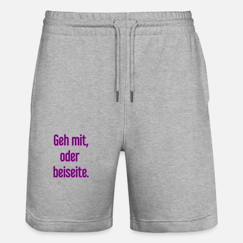 Geh mit oder beiseite - Stanley/Stella Unisex Bio Joggingshorts Trainer  - Grau meliert