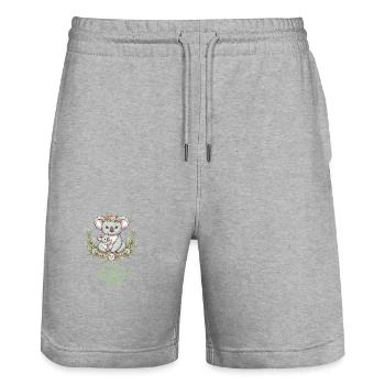 Koala Lover Hug Floral Mum Happy Mother's Day - Stanley/Stella Unisex Bio Joggingshorts Trainer  - Grau meliert - Vorne - Nik (191cm) & Marisol (170cm)