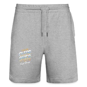 Give Me Clear Skies And Fried Shrimp - Stanley/Stella Trainer Unisex Organic Jogging Shorts - heather grey - Front - Nik (191cm) & Marisol (170cm)