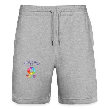 J Peux PAs J Ai Piscine - Short de jogging bio TRAINER Stanley/Stella unisexe - gris chiné - Devant - Nik (191cm) & Marisol (170cm)