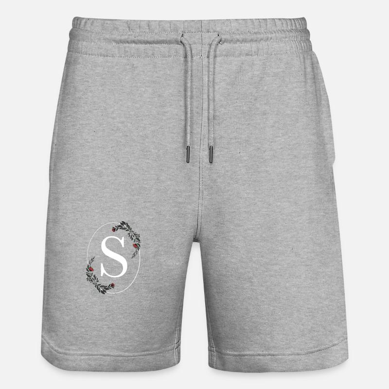 Lettre S - Short de jogging bio TRAINER Stanley/Stella unisexe - gris chiné