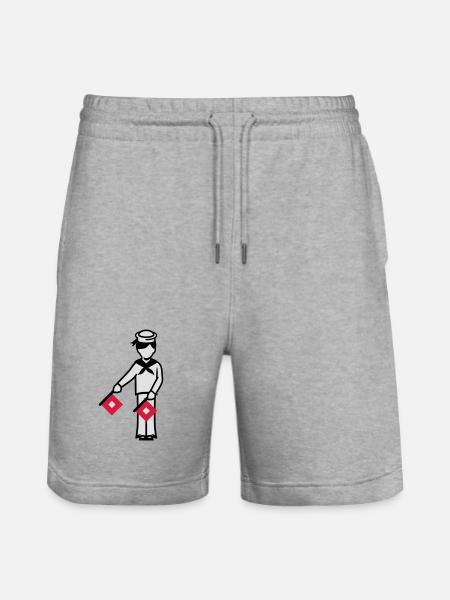 Marin A1 un Winker alphabet - Short de jogging bio TRAINER Stanley/Stella unisexe - gris chiné