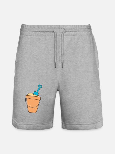 Beach bath with shovel - Stanley/Stella Trainer Unisex Organic Jogging Shorts - heather grey