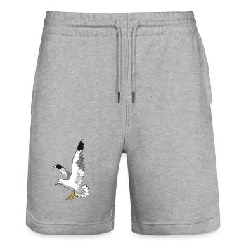 mouette - Short de jogging bio TRAINER Stanley/Stella unisexe - gris chiné - Devant - Nik (191cm) & Marisol (170cm)