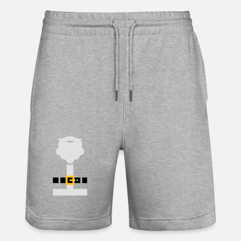 Santa suit and beard - Stanley/Stella Trainer Unisex Organic Jogging Shorts - heather grey