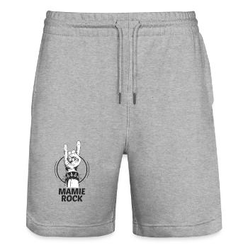 Granny rock - Stanley/Stella Trainer Unisex Organic Jogging Shorts - heather grey - Front - Nik (191cm) & Marisol (170cm)