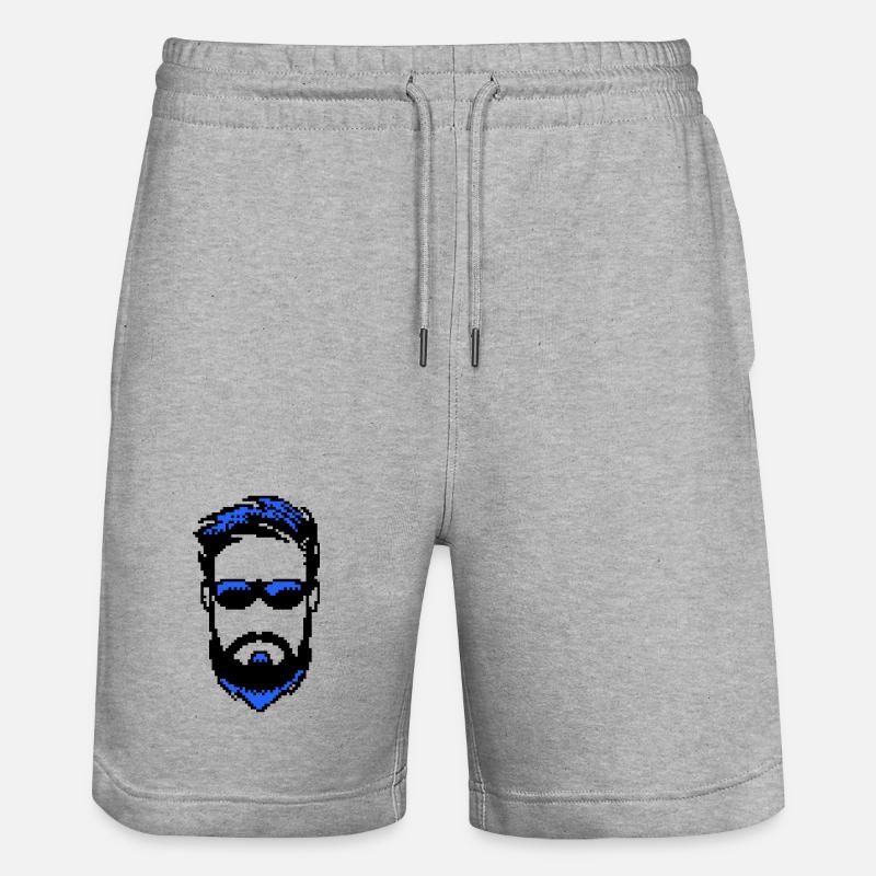 Bartträger Männlichkeit Bart ziegenbart - Stanley/Stella Unisex Bio Joggingshorts Trainer  - Grau meliert