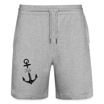 Föhr - Stanley/Stella Unisex Bio Joggingshorts Trainer  - Grau meliert - Vorne - Nik (191cm) & Marisol (170cm)