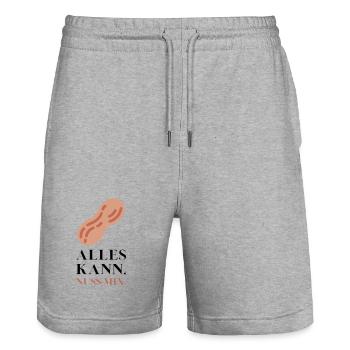 Alles kann Nuss Mix - Stanley/Stella Unisex Bio Joggingshorts Trainer  - Grau meliert - Vorne - Nik (191cm) & Marisol (170cm)