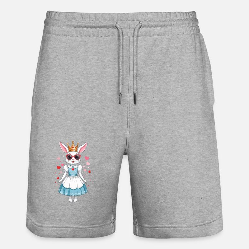 Mignon Lapins Princesse - Short de jogging bio TRAINER Stanley/Stella unisexe - gris chiné