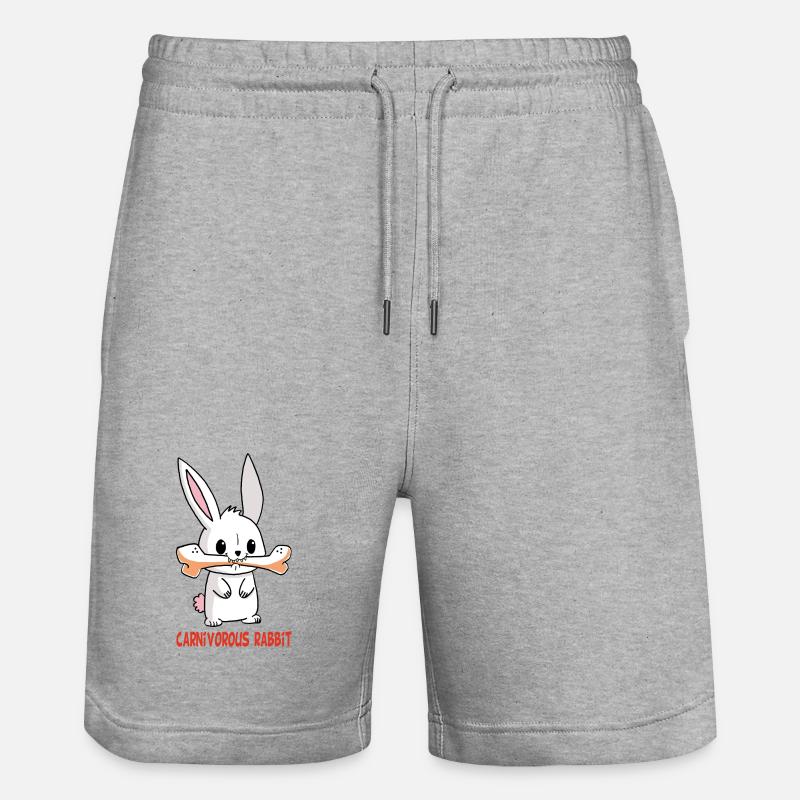 Lapin blanc carnivore - Short de jogging bio TRAINER Stanley/Stella unisexe - gris chiné
