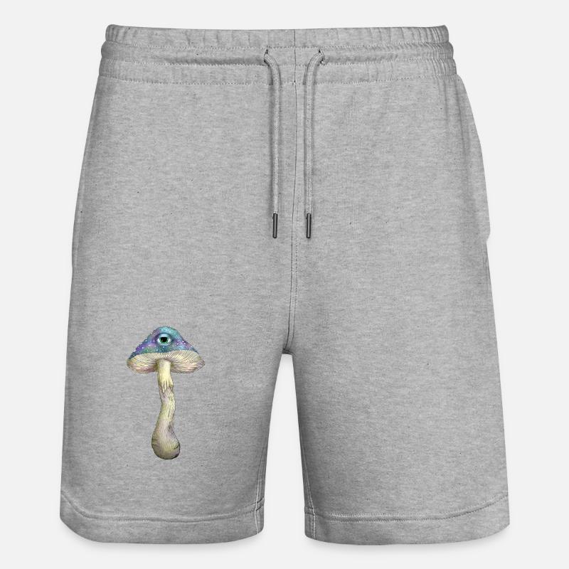 Champignon arc-en-ciel borgne - Short de jogging bio TRAINER Stanley/Stella unisexe - gris chiné