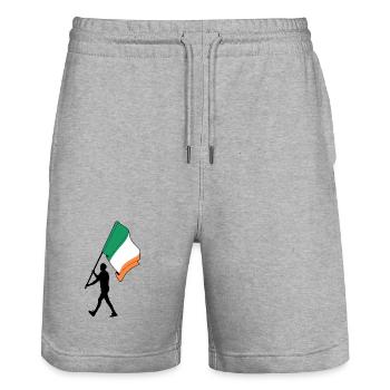 Drapeau Irlande Homme Marche - Short de jogging bio TRAINER Stanley/Stella unisexe - gris chiné - Devant - Nik (191cm) & Marisol (170cm)