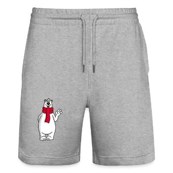 Ours polaire mignon - Short de jogging bio TRAINER Stanley/Stella unisexe - gris chiné - Devant - Nik (191cm) & Marisol (170cm)