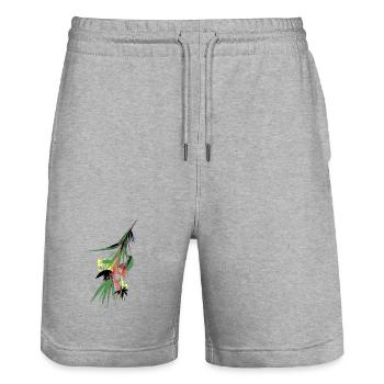 Tropische Farbexplosion - Stanley/Stella Unisex Bio Joggingshorts Trainer  - Grau meliert - Vorne - Nik (191cm) & Marisol (170cm)