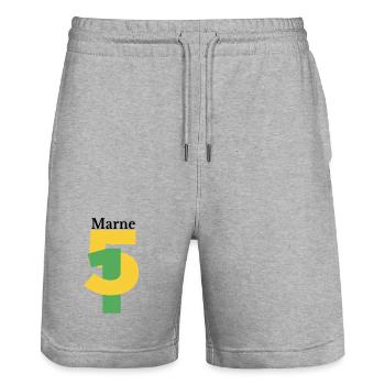 Marl - Stanley/Stella Trainer Unisex Organic Jogging Shorts - heather grey - Front - Nik (191cm) & Marisol (170cm)