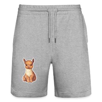 Lama Alpaga Lama Lama Cadeau Animal - Short de jogging bio TRAINER Stanley/Stella unisexe - gris chiné - Devant - Nik (191cm) & Marisol (170cm)