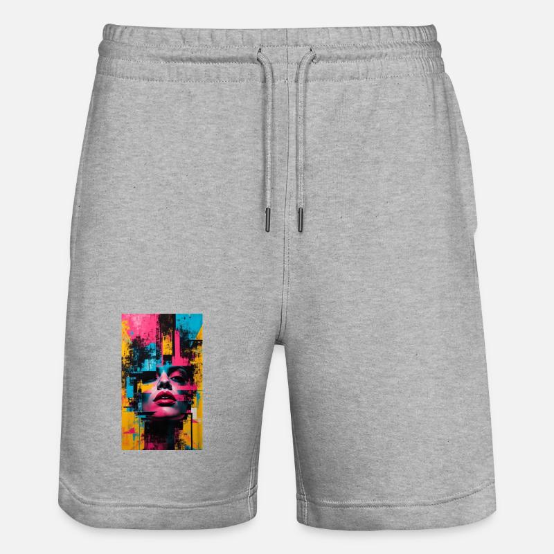Art abstrait de la mode urbaine - Short de jogging bio TRAINER Stanley/Stella unisexe - gris chiné