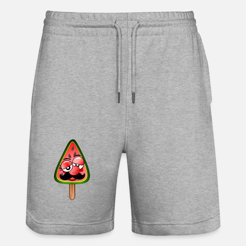 GLACE PASTÈQUE HOMME MOUSTACHE - Short de jogging bio TRAINER Stanley/Stella unisexe - gris chiné