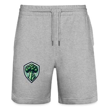 Brokkoli Power - Stanley/Stella Unisex Bio Joggingshorts Trainer  - Grau meliert - Vorne - Nik (191cm) & Marisol (170cm)
